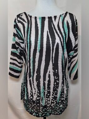 Sharagano Petite Open Knit Blouse Size PS
